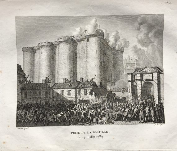 Engraving of the fall of the Bastille