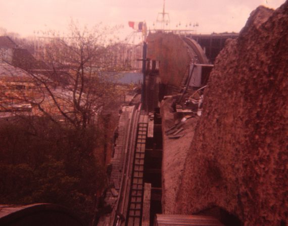 Photo of the broken track of the Scenic Railway that was never repaired and led to closure.