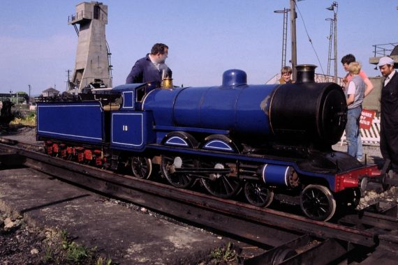 Photo of Locomotive 'George V' at Carnforth, circa 1993. Copyright Jon Cocks